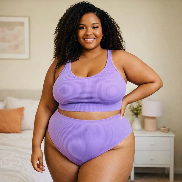 Torrid Lavender Ribbed Bra Set - Picture 1 of 5